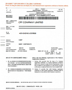 BR - Business Registration Certificate 